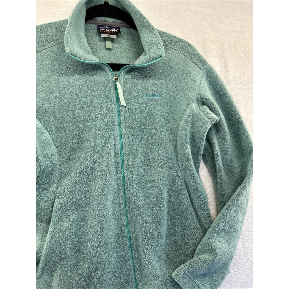 Patagonia Jacket Synchilla Womens Small Teal Blue Fleece Soft Touch Full Zip USA - Picture 3 of 9